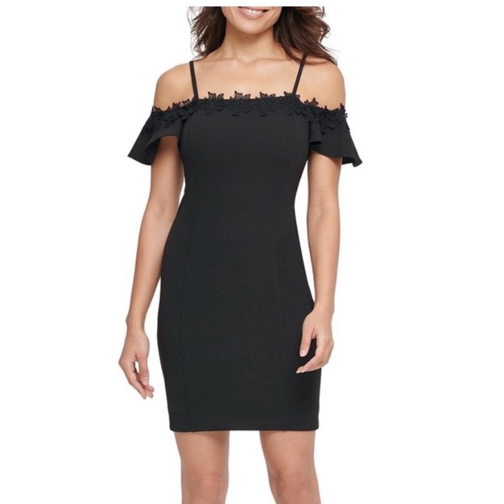 Kensie Black Off-Shoulder Mini Dress